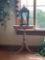 Round Top Side Table with Modern Lantern