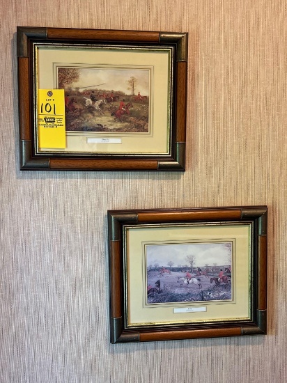 (2) Fox Hunt Framed Prints, Breaking Cover and Full Cry by H Alken