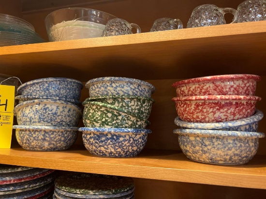 (12) Spongeware Porridge Bowls