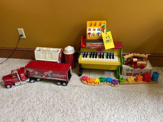 Vintage Kids Toys, Fisher Price Farm, Milwaukee Semi truck
