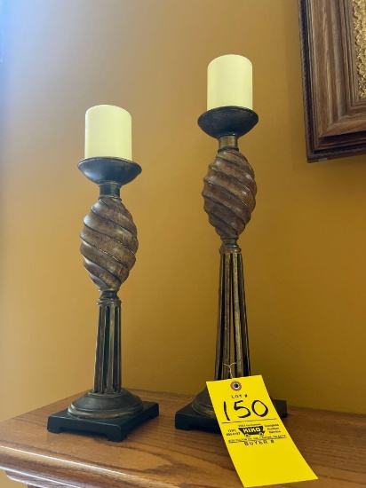 (2) Decorative Candlestick Holders