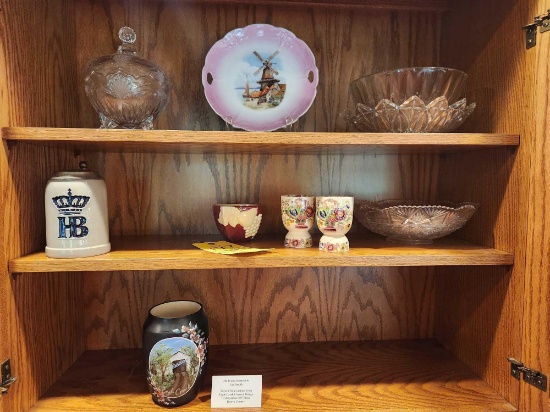Eagle Creek Painted Wood, HB Stein, China, Glassware