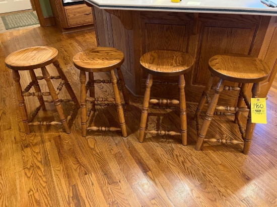(4) Oak Bar Stools