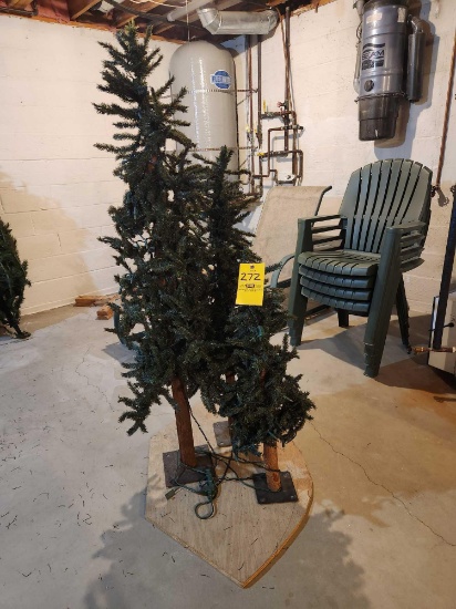 (3) Lighted Christmas Trees
