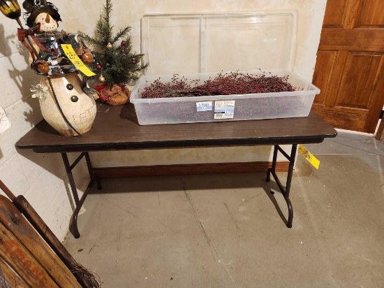 5 Foot Wooden Table - Contents sold separately