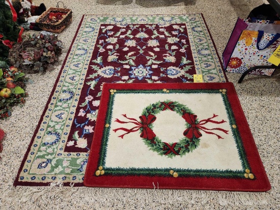 Floral and Christmas Wreath Rugs