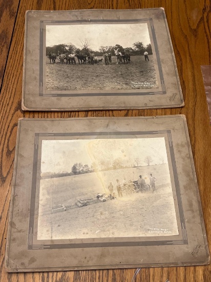 Vintage Farming Photos, New Way and Old Way C. Eagleton Farm