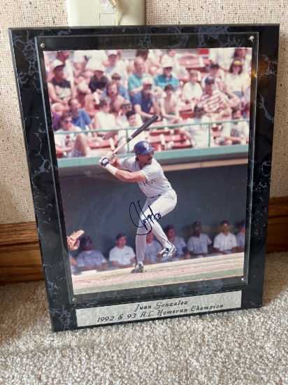 Juan Gonzalez Autographed Plaque