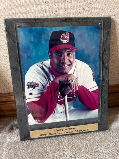 Sandy Alomar Autographed Plaque