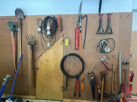 Yard Tools, Grease Guns, Belts, Axes, Saws, Jacks