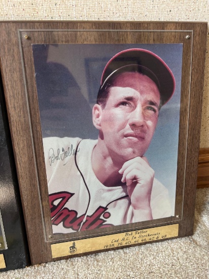 Bob Feller Autographed Plaque