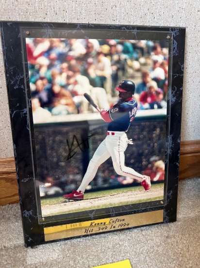Kenny Lofton Autographed Plaque