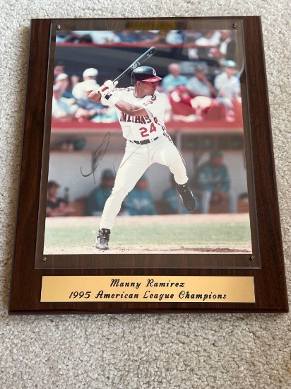 Manny Ramirez Autographed Plaque