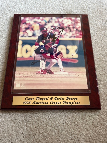 Omar Vizquel and Carlos Baerga Autographed Plaque