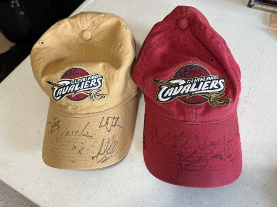 (2) Cleveland Cavaliers Autographed Hats