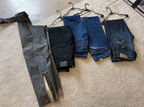 Women's Harley Davidson Chaps and Jeans, Assorted Jeans