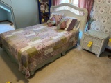(4) Piece White Wicker Queen Bedroom Suite
