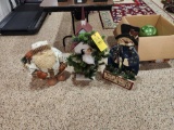 Christmas Decor, Santa, Snowman, Birdhouse