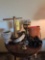 Binoculars, bells, powder horn, brass nozzle decor