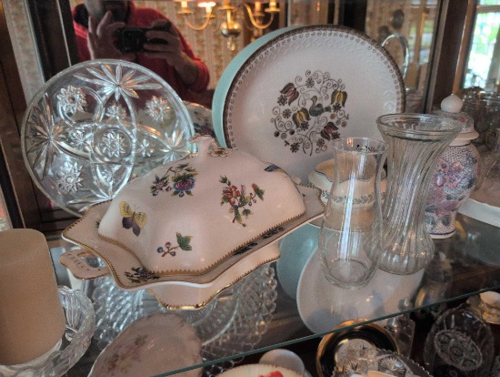 Napcon lady figures, Willow tree, Royal Danube covered dish, mugs