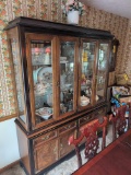 Broyhill Ming Dynasty lighted 2 piece china cabinet
