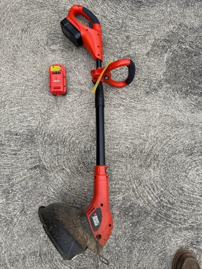black and decker weed whacker with 2 batteries