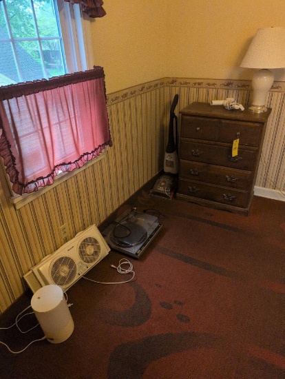 4 Drawer chest, Technics SL 1800MK2 turntable, fans, mattress and carpet scrubber