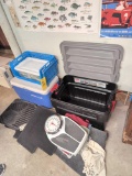 Cooler, car mats, tote and bathroom scale