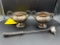 Sterling Silver Creamer, Sugar, and Sterling Handle Candle Snuffer