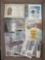 Collectors grouping of Lincoln head cents, coins, tokens, stamps, harmonica, reproduction