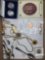 Wonderful collection of collectors spoons replica coins, and jewelry