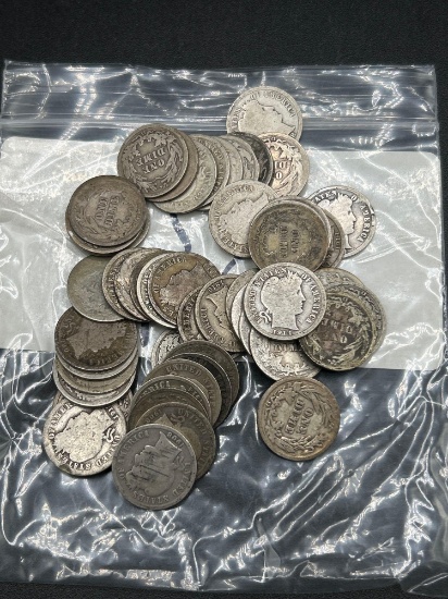 (50) mint marked Barber dimes