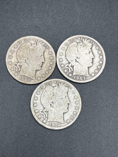 (3) Barber Half dollars