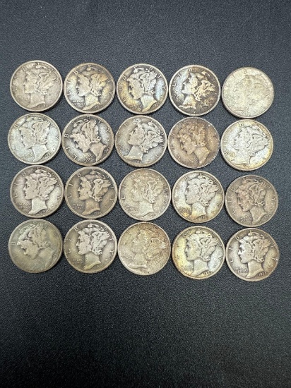 Mercury Dimes Assorted Dates bid x 20