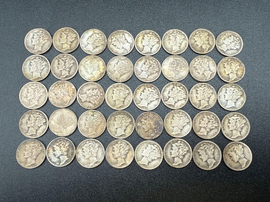 Mercury Dimes Assorted Dates bid x 40
