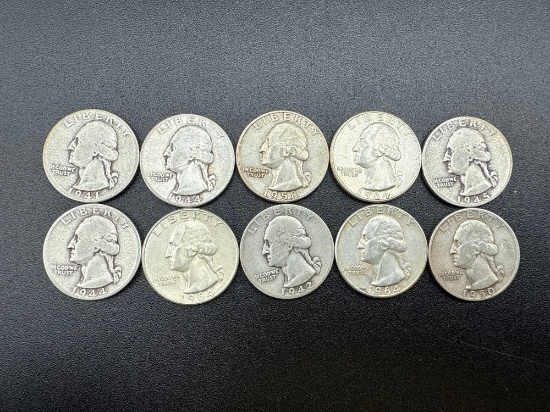Silver Washington Quarters bid x 10