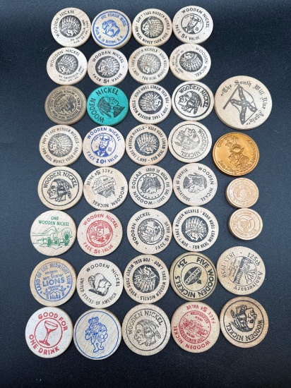 Collectors Grouping of Wooden Nickels