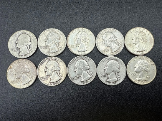 Silver Washington Quarters bid x 10