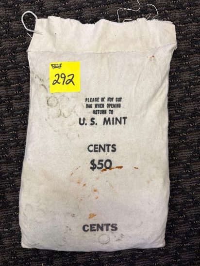 50$ U.S. Mint Lincon head cent, still sewn shut