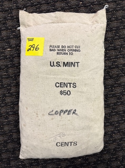 50$ U.S. Mint Lincon head cents, still sewn shut