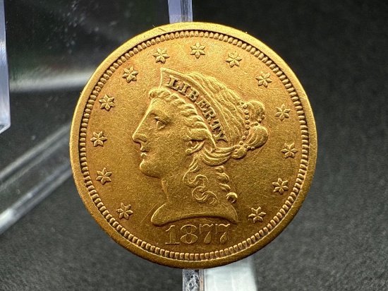 1877s $2.50 Gold Liberty Head Quarter Eagle