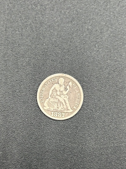 1887 Seated Dime full liberty