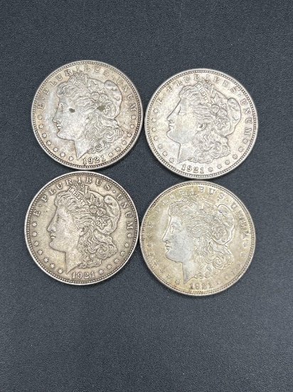 (4) 1921 Silver dollars