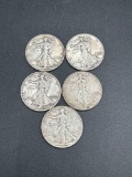 (5) Walking Liberty Halves