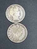 (2) barber half dollars