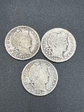 (3) Barber Half dollars