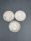 (3) Barber Half dollars