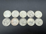 Silver Washington Quarters Assorted Dates bid x 10
