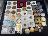 assorted tokens and medals, souvenir tokens