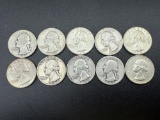 Silver Washington Quarters bid x 10